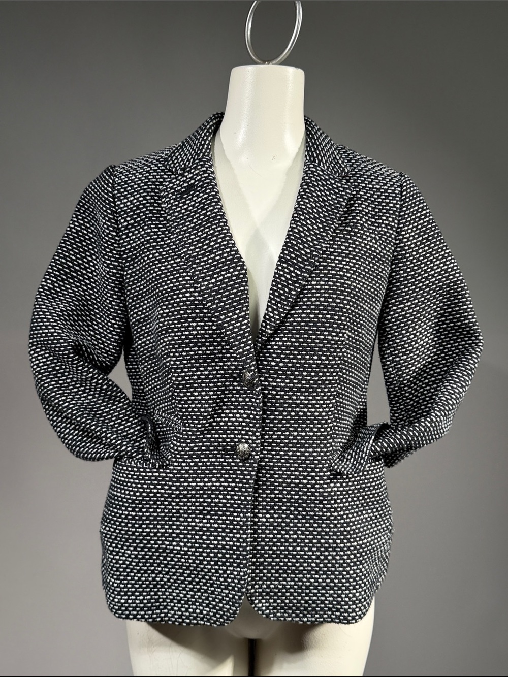 Banana Republic Black & White Knit Blazer (rack10) - Picture 12 of 13
